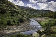 Telle River forming the border between Lesotho and South Africa.