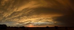 Wide panorama curved cloudscape